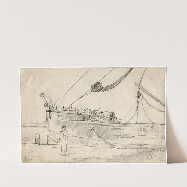 Grote zeilboot aangemeerd bij de kade by Adolf le Comte