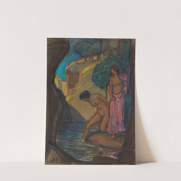 Grotte mit badenden Frauen by Ludwig von Hofmann
