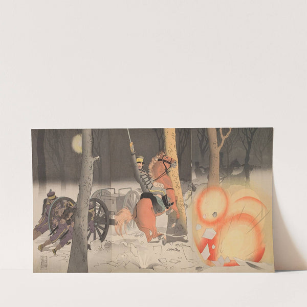 Ground Attack at Weihaiwei (1895) by Kobayashi Kiyochika