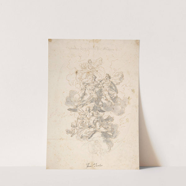 Group of Allegorical figures; Sketch for a Ceiling Decoration (1657–1747) by Francesco Solimena