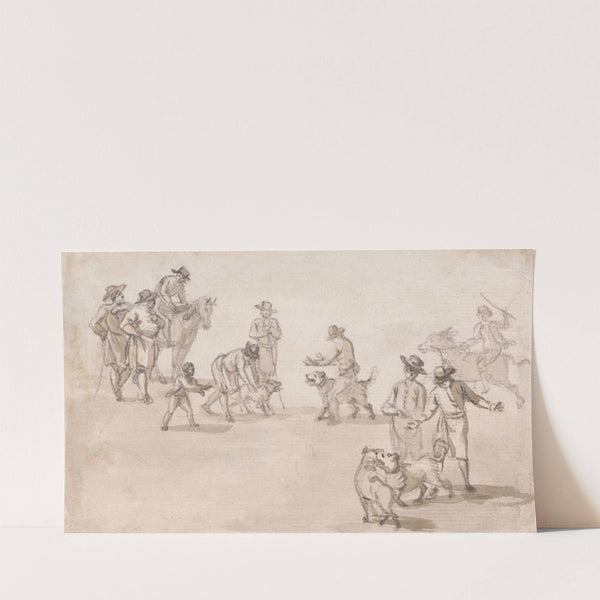 Group of Figures; A Dogfight (ca. 1785) by Paul Sandby