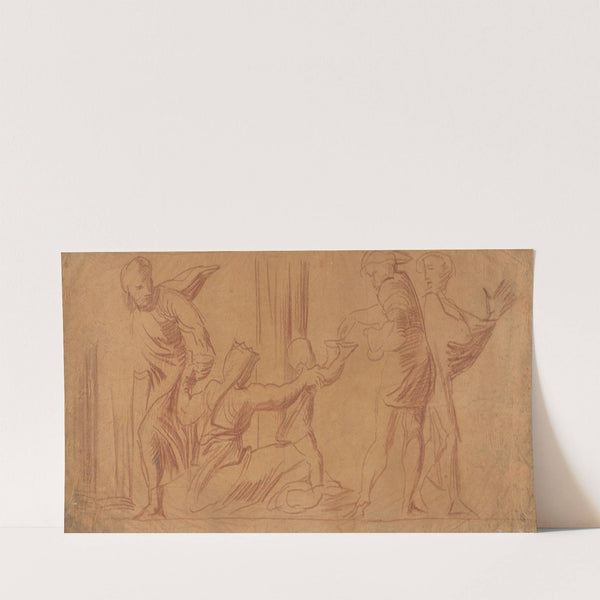 Group of Figures, Child Begging in Center by Alfred George Stevens