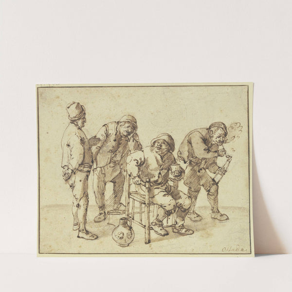 Group of four farmers by Isaac van Ostade
