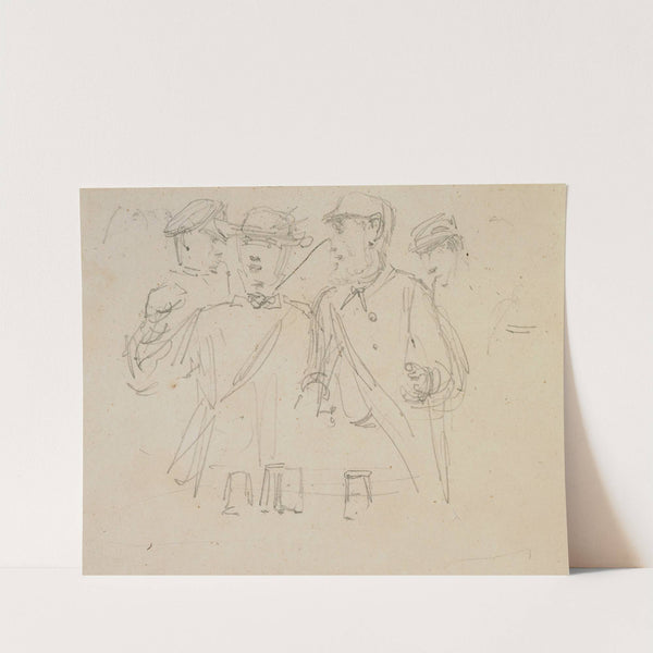 Group of four men (1858) by James Abbott McNeill Whistler