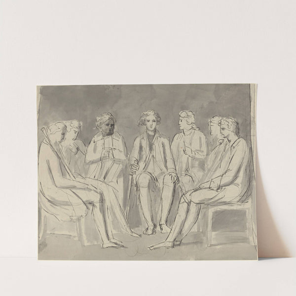 Group of Men Seated in a Circle (recto) by William Blake