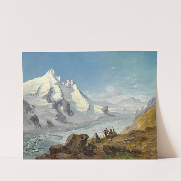 Group of mountain climbers beside by Leopold Munsch