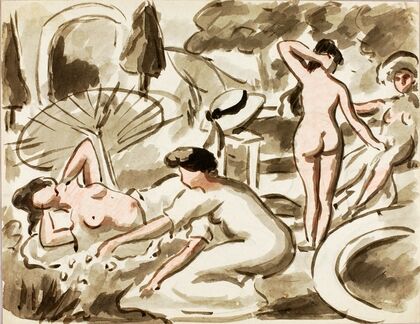 Group of Nude and Semi-Nude Women