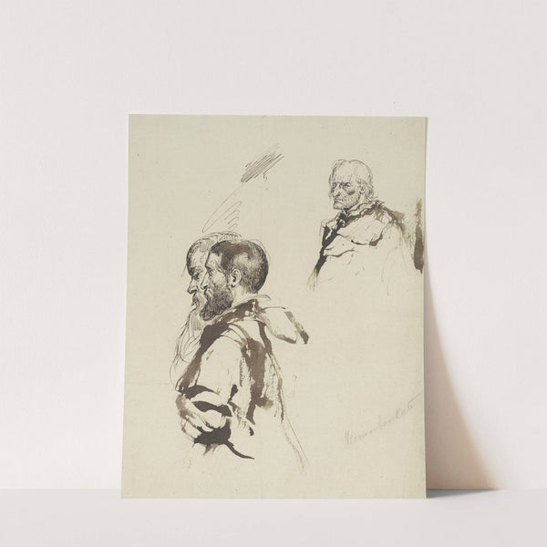 Group of two figures and an old man’s head by Herman Frederik Carel Ten Kate