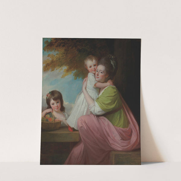 Group portrait of Dorothy Stables (1753-1832), with her daughters, Harriet (1774-1827) and Maria (1775-1821), in a wooded landscape by George Romney