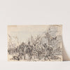 Group Scene showing horses, figures and red Indians by Sawrey Gilpin