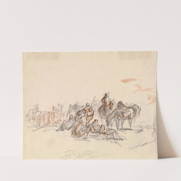 Group with Figures and Horses by Sawrey Gilpin