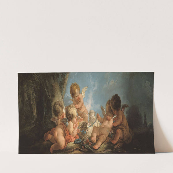 Groupe de cinq Amours jouant avec deux moutons (1761) by Jean-François Clermont