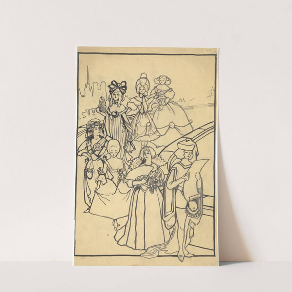 Groupe de sept jeunes femmes costumées (1910s) by Yves Marevéry