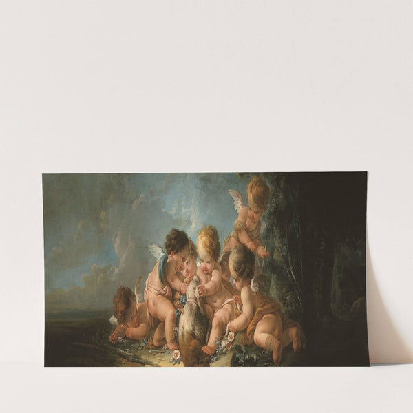Groupe de six Amours jouant avec un chien (1761) by Jean-François Clermont