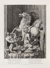 Grouppe de marbre blanc representant deux chevaux du soleil, et deux Tritons qui les pensent – dans la Grotte de Versailles (1675)