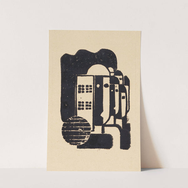 Gruppe neben Fassade mit Gitterfenstern. Vor 1927 by Franz Wilhelm Seiwert