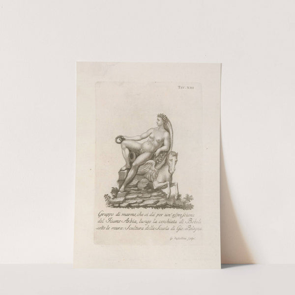 Gruppo di marmo, che si da'per un'esprefione del Fiume Arbia, lungo la cerchiata di Boboli sotto le muva by Gaetano Vascellini