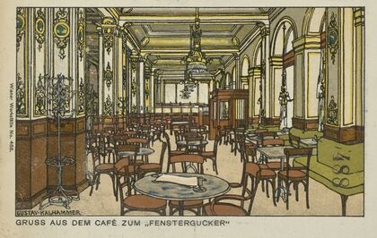 Gruss aus dem Café zum ‘Fenstergucker’ (1912)