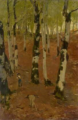 (Gruyères)Beech Grove with Wood Gatherer