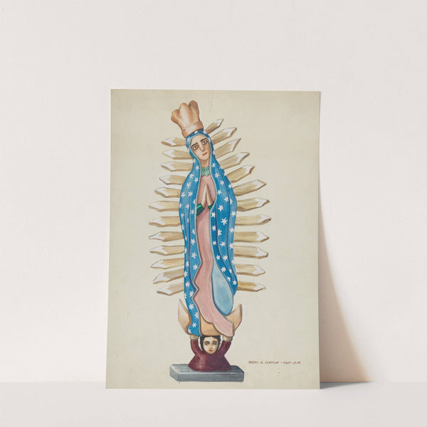 Guadalupe Wood Santo or Bulto by Majel G. Claflin