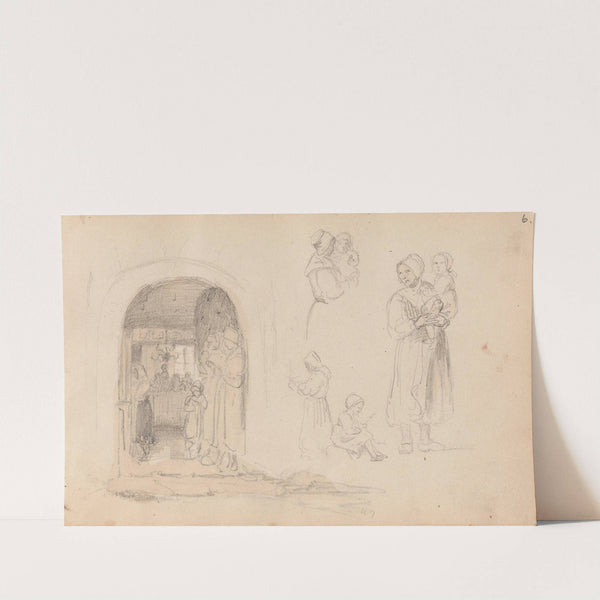 Gudstjeneste; figurstudier (1852) by Adolph Tidemand