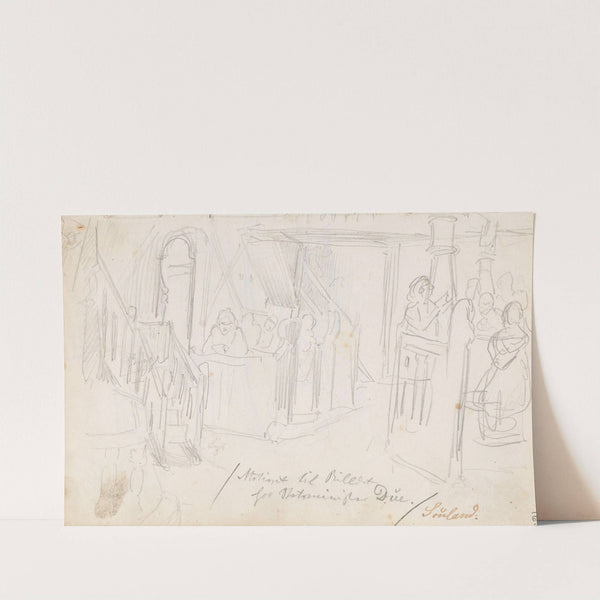 Gudstjeneste i Sauland kirke (1844) by Adolph Tidemand