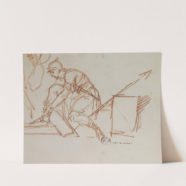 Guerrier réajustant sa sandale by Guillaume Boichot