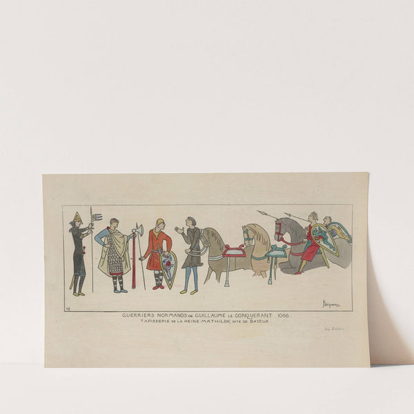 Guerriers Normands de Guillaume le Conquerant 1066. Tapisserie de la Reine Mathilde, dite de Bayeux. (1869) by Raphaël Jacquemin
