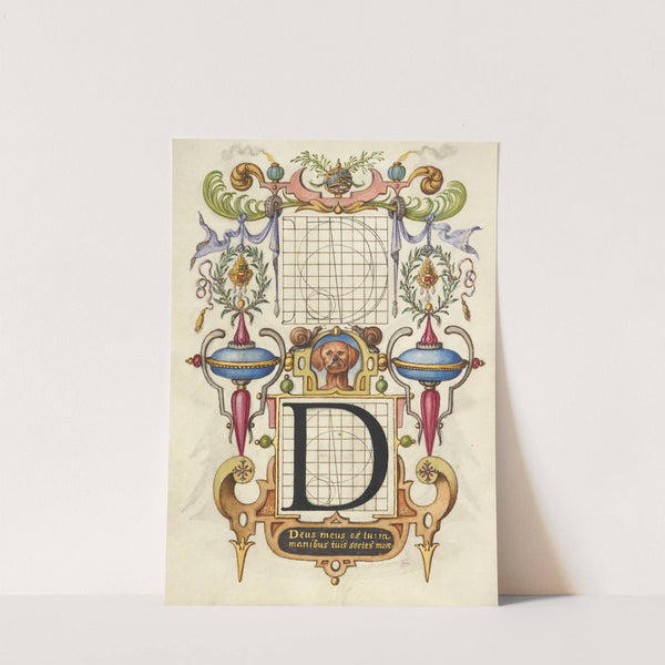 Guide for Constructing the Letter D (1561–1596) by Joris Hoefnagel