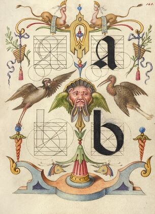 Guide for Constructing the Letters a and b (1561–1596)