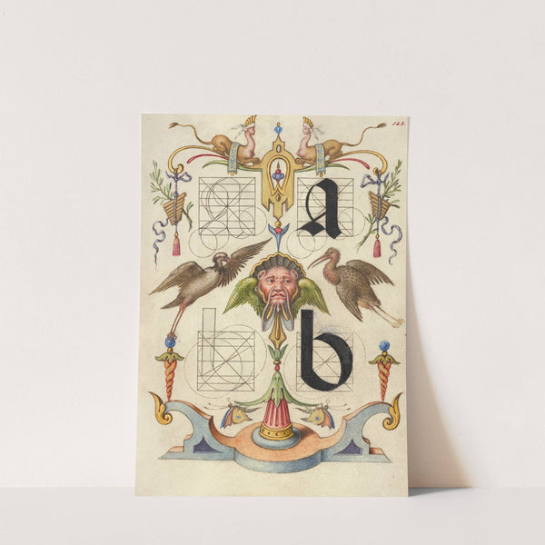 Guide for Constructing the Letters a and b (1561–1596) by Joris Hoefnagel