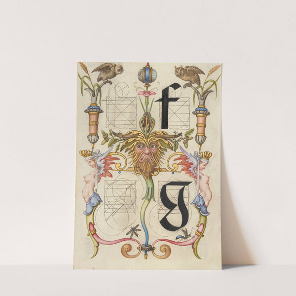 Guide for Constructing the Letters f and g (1561–1596) by Joris Hoefnagel