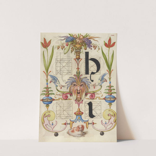 Guide for Constructing the Letters h and i (1561–1596) by Joris Hoefnagel