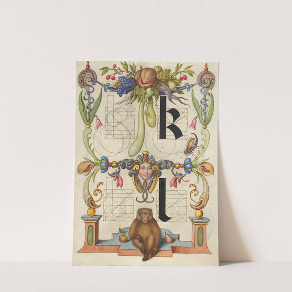 Guide for Constructing the Letters k and l (1561–1596) by Joris Hoefnagel