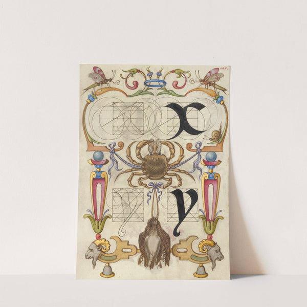 Guide for Constructing the Letters x and y (1561–1596) by Joris Hoefnagel