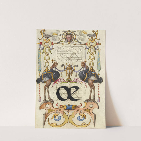 Guide for Constructing the Ligature oe (1561–1596) by Joris Hoefnagel