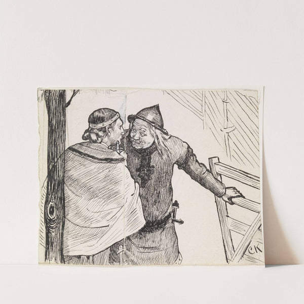 Gunhild ber Håkon leite etter kong Tryggves barn (1895-1899) by Christian Krohg