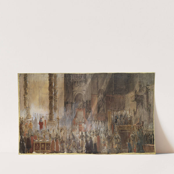 Gustavus III Attending Christmas Mass in 1783, in St Peter’s, Rome by Louis Jean Desprez