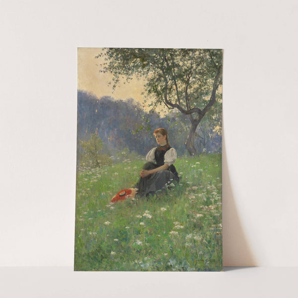 Gutach Woman in a Meadow by Franz Xaver Gräßel