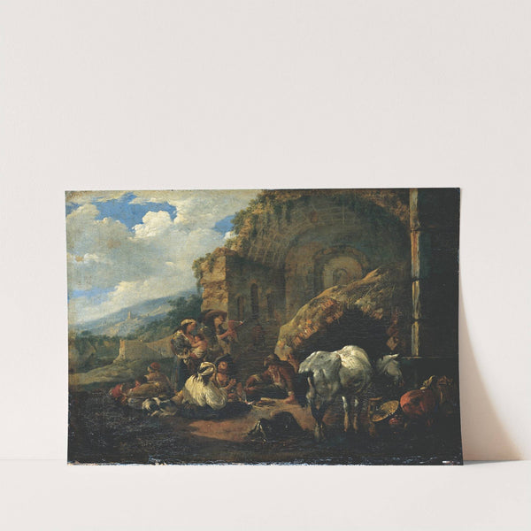 Gypsy Camp in a Roman Ruin (ca 1671) by Johann Heinrich Roos
