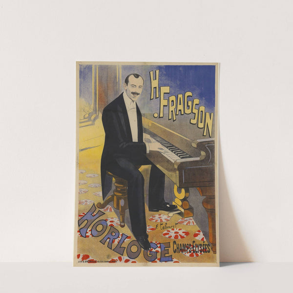 H. Fragson. Horloge, Champs-Elysées (1895) by Lith. G. Bataille