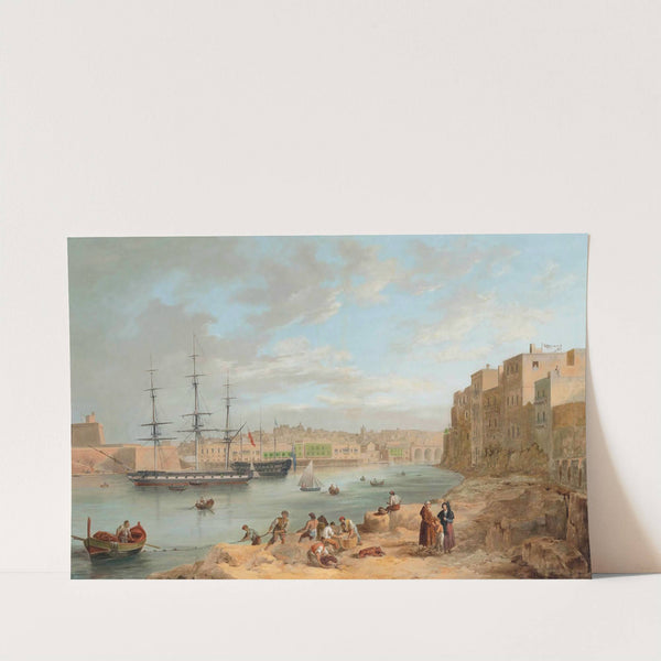 H.M.S. Champion Moored Off Fort St Angelo, Valetta, Malta by Joseph Cartwright