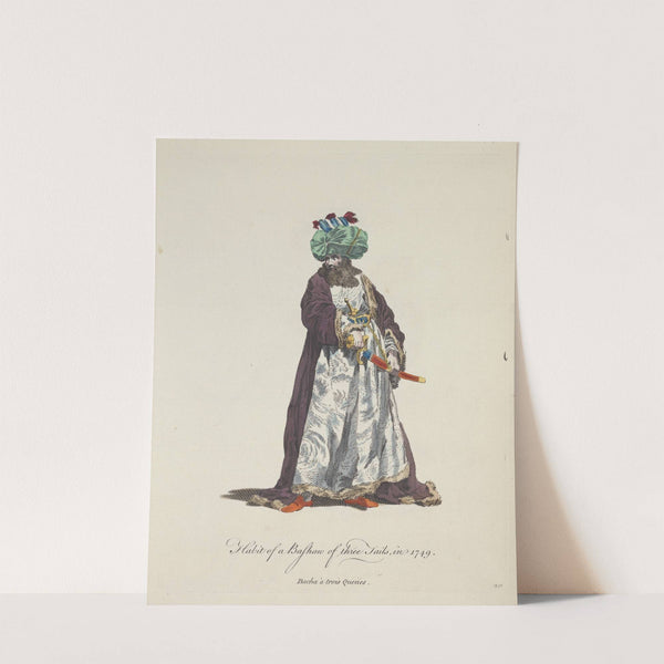 Habit of a bashaw of three tails, in 1749. Bacha a trois queiis. (1757-1772) by Charles Grignion