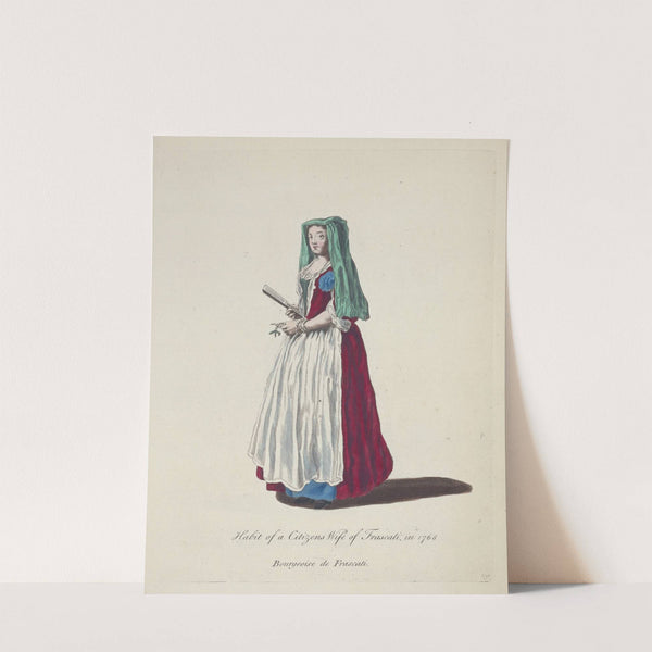 Habit of a citizen’s wife of Frascati in 1768. Bourgeoise de Frascati. (1757-1772) by Charles Grignion