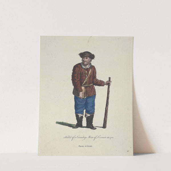Habit of a country man of Livona in 1700. Paysan de l’Ivonie. (1757-1772) by Charles Grignion