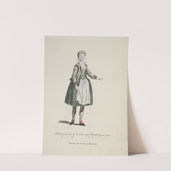 Habit of a country woman near Nuremberg in 1755. Paysan des environs de Nuremberg. (1757-1772) by Charles Grignion