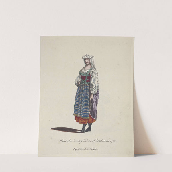Habit of a country woman of Clabria in 1768. Paysanne de la Calabre. (1757-1772) by Charles Grignion
