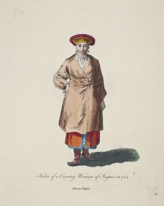 Habit of a country woman of Ingria in 1764. Femme d’Ingrie. (1757-1772)