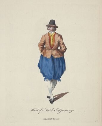 Habit of a Dutch skipper in 1770. Matelot Hollandois. (1757-1772)