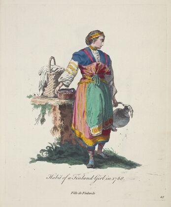 Habit of a Finland girl in 1768. Fille de Finlande. (1757-1772)